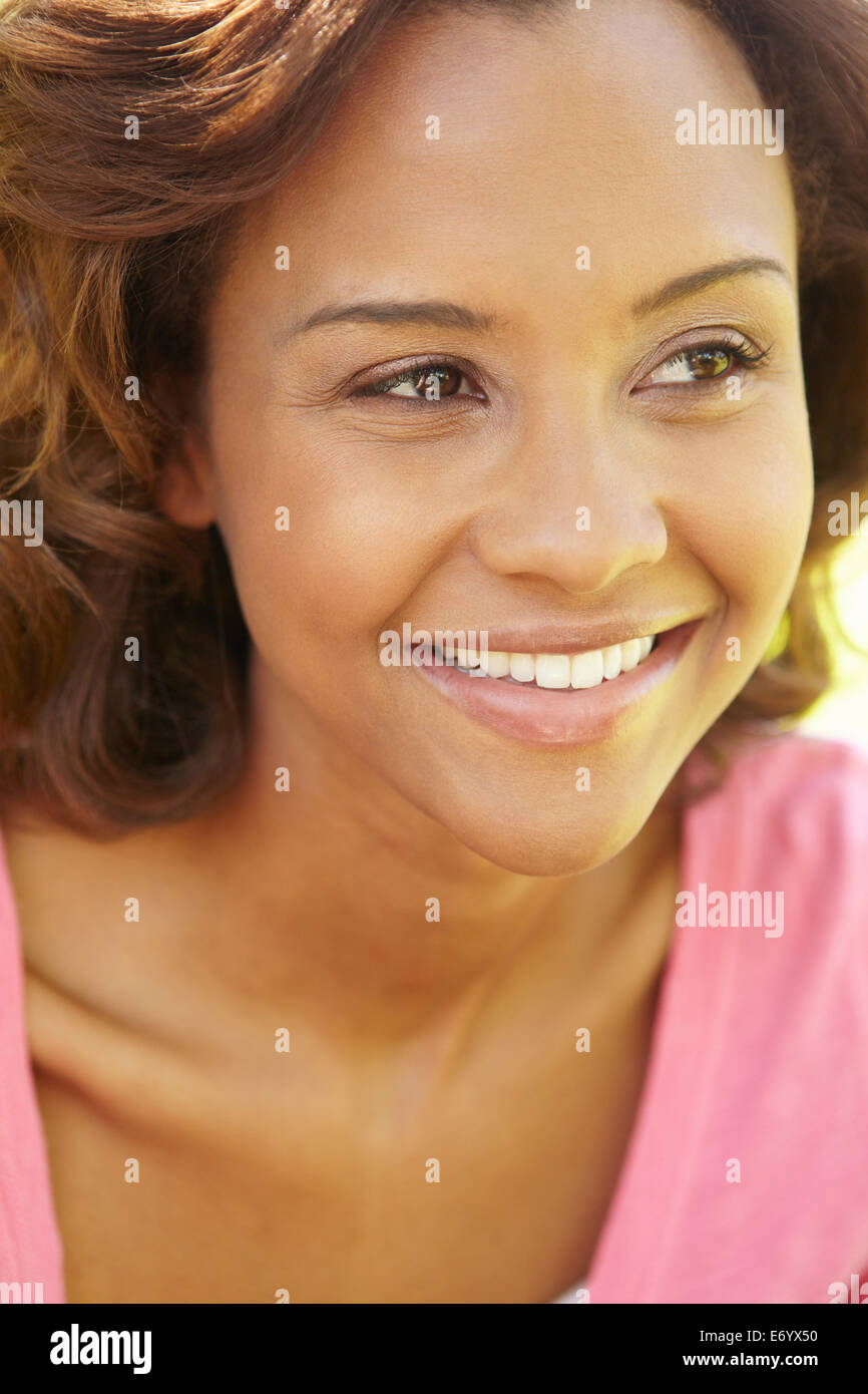 Young  woman portrait outdoors Stock Photo