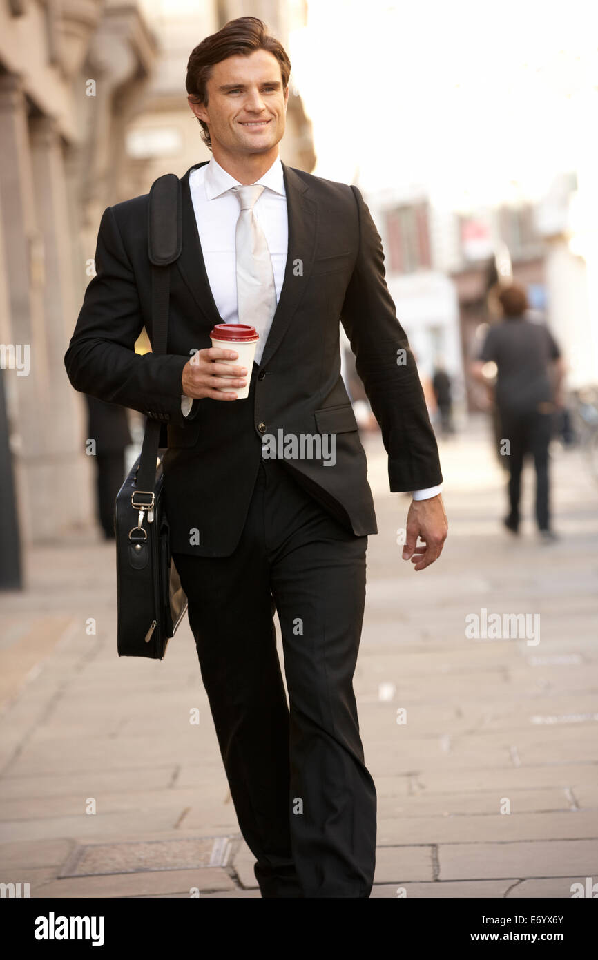 Businessman on the way to work Stock Photo