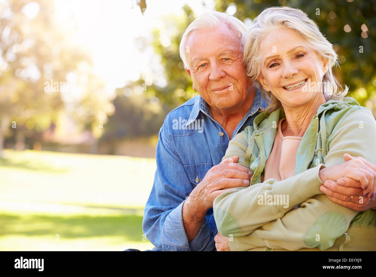 Outdoor Portrait Of Loving Senior Couple Stock Photo - Alamy