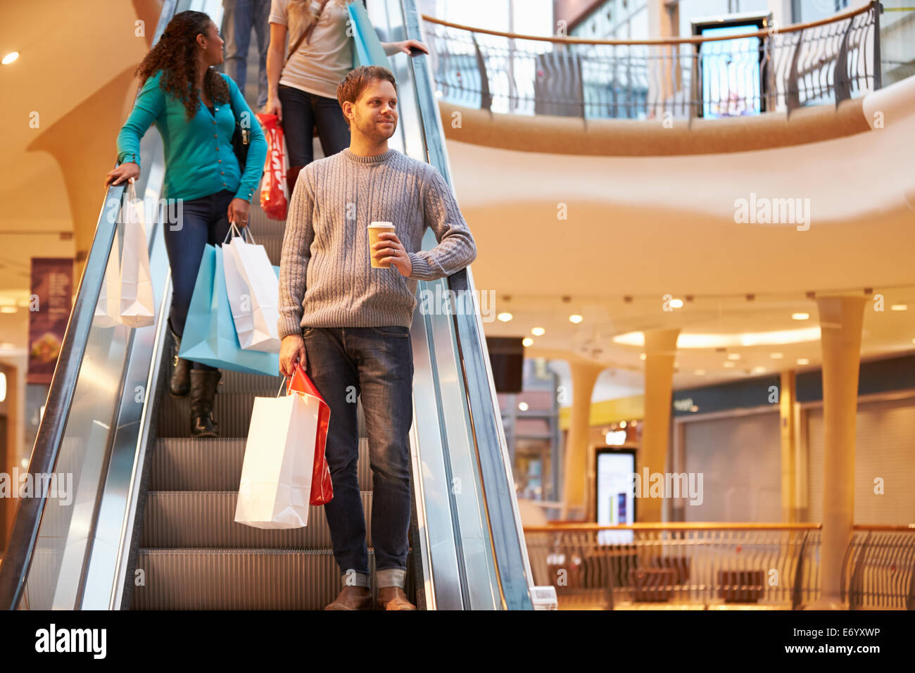 Indoor landscape, shopping escalator and glass roof of modern shopping mall  in Vientiane City, Zhengzhou, Henan Province Stock Photo - Alamy