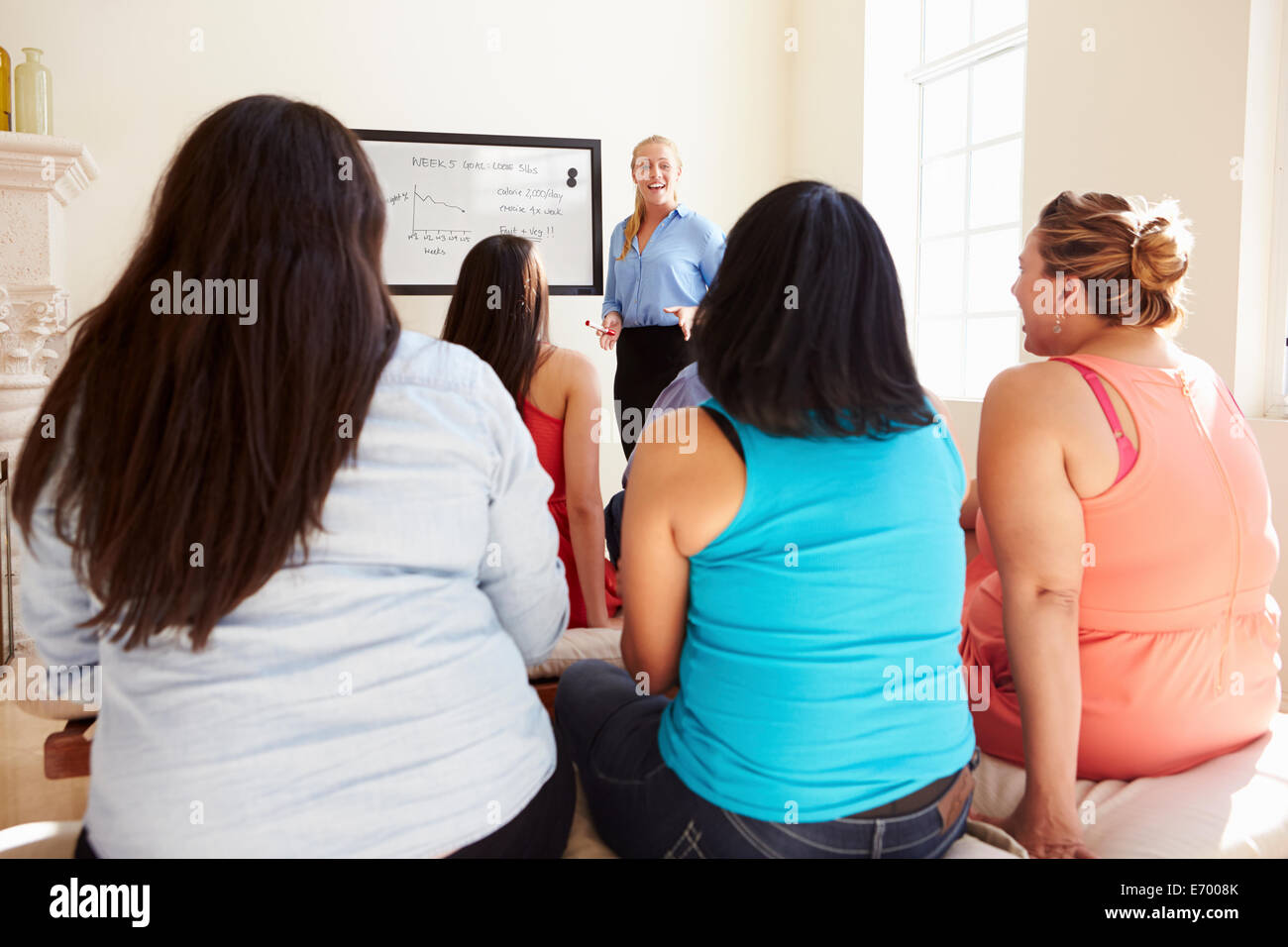 Group Of Overweight People Attending Diet Club Stock Photo
