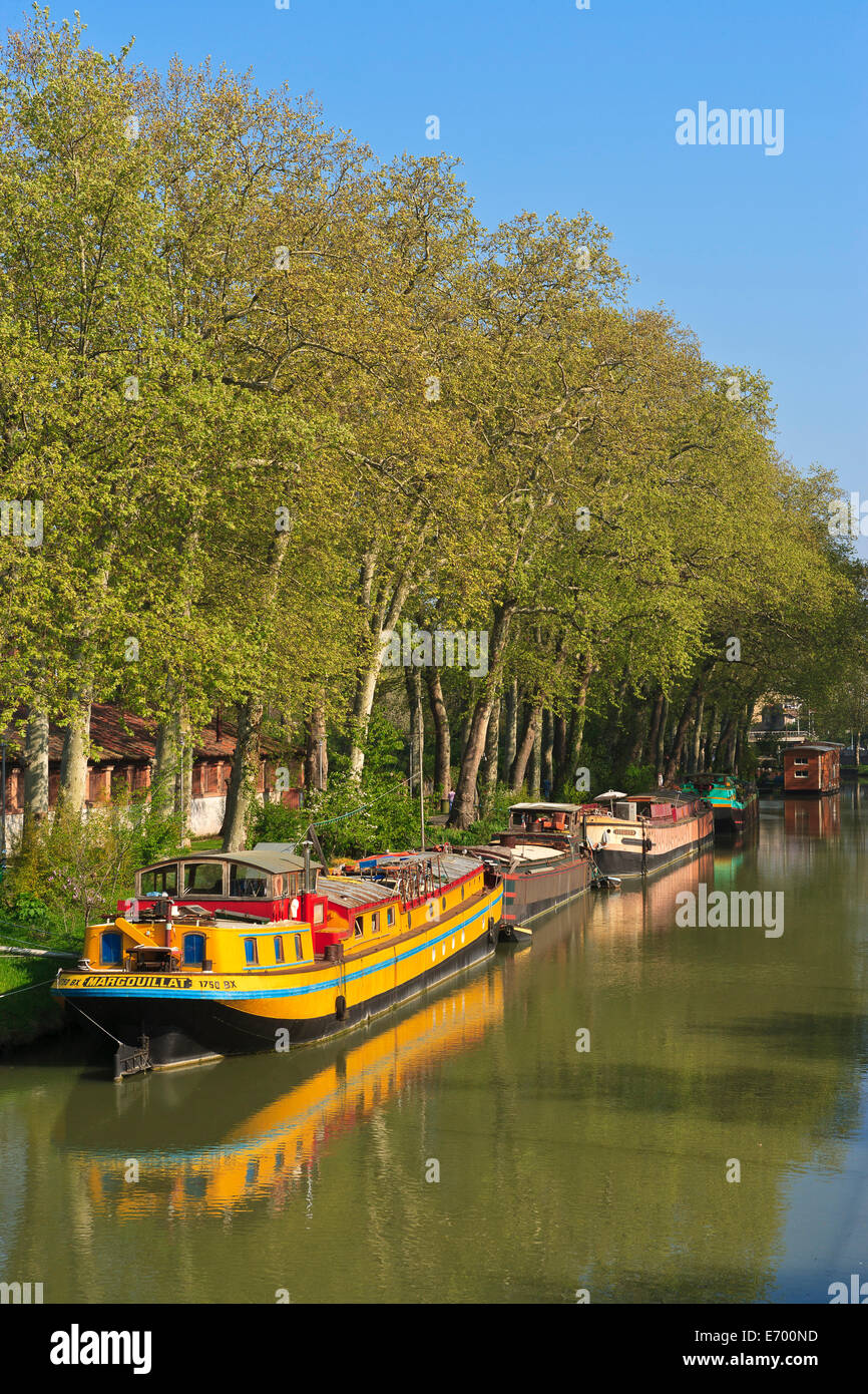 France, Toulouse, Canal du Midi, Stock Photo