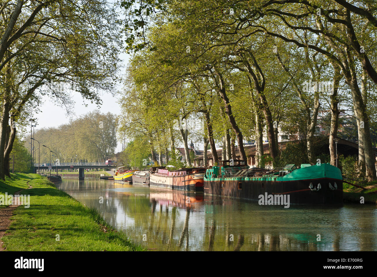 France, Toulouse, Canal du Midi, Stock Photo