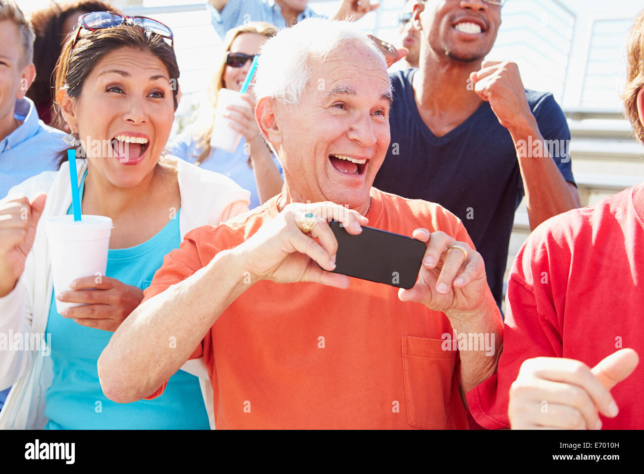 Audience Cheering At Outdoor Concert Performance Stock Photo