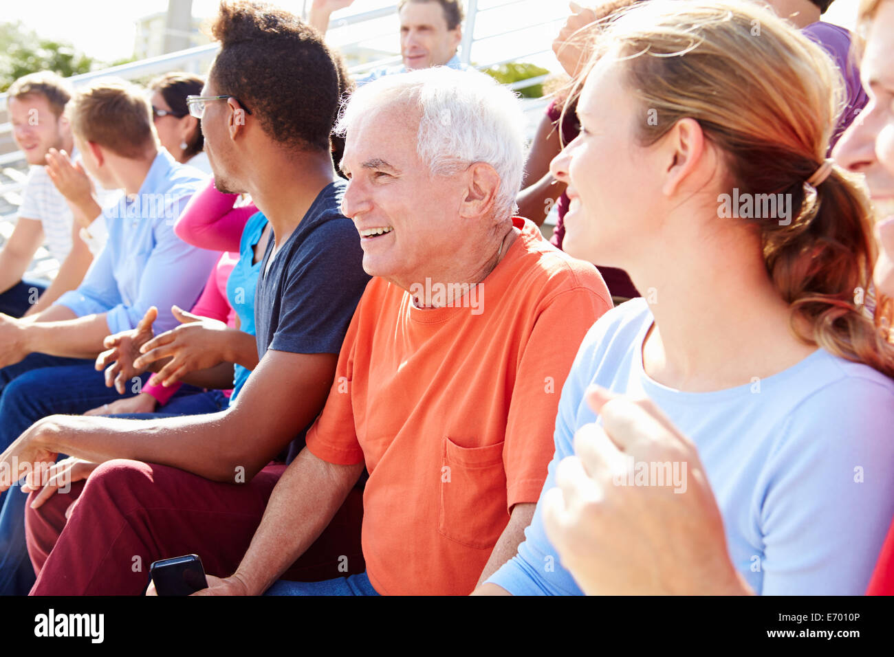 Audience Cheering At Outdoor Concert Performance Stock Photo