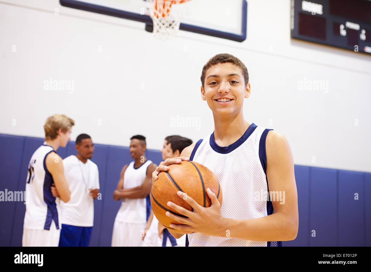 Portrait Of High School Basketball Player Stock Photo Alamy