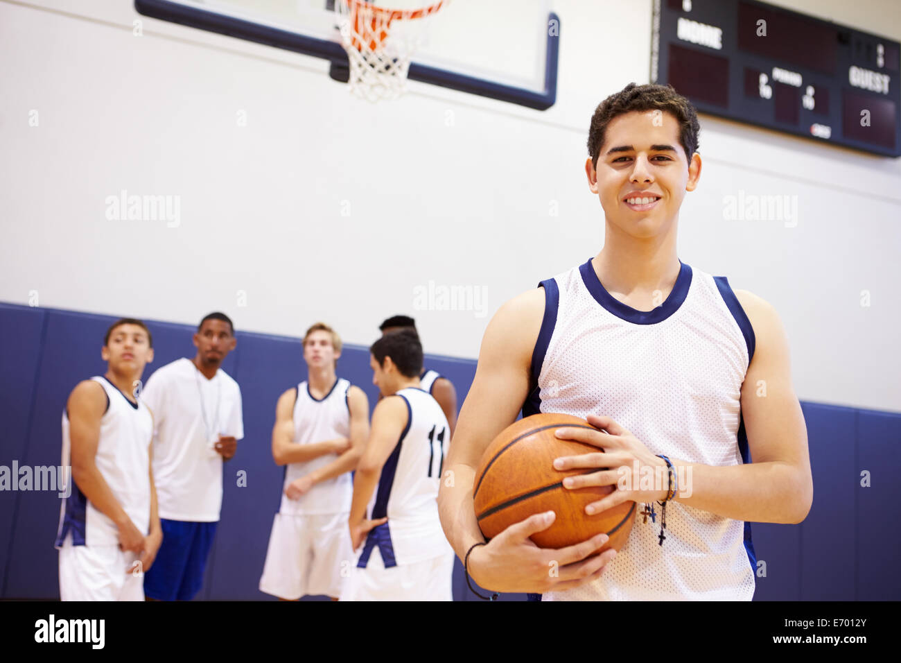 Portrait Of High School Basketball Player Stock Photo Alamy