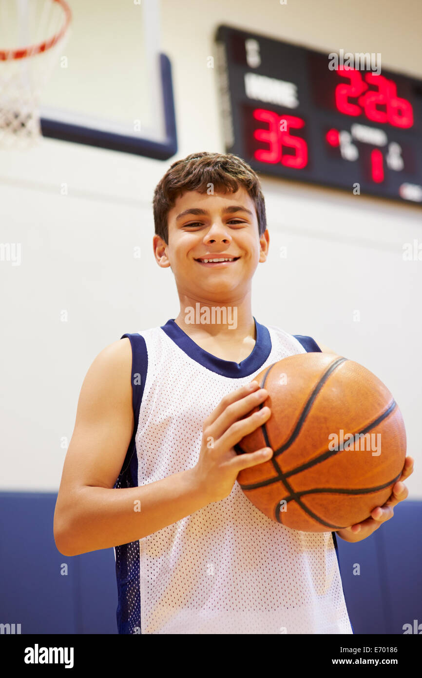 Portrait Of Male High School Basketball Player Stock Photo Alamy