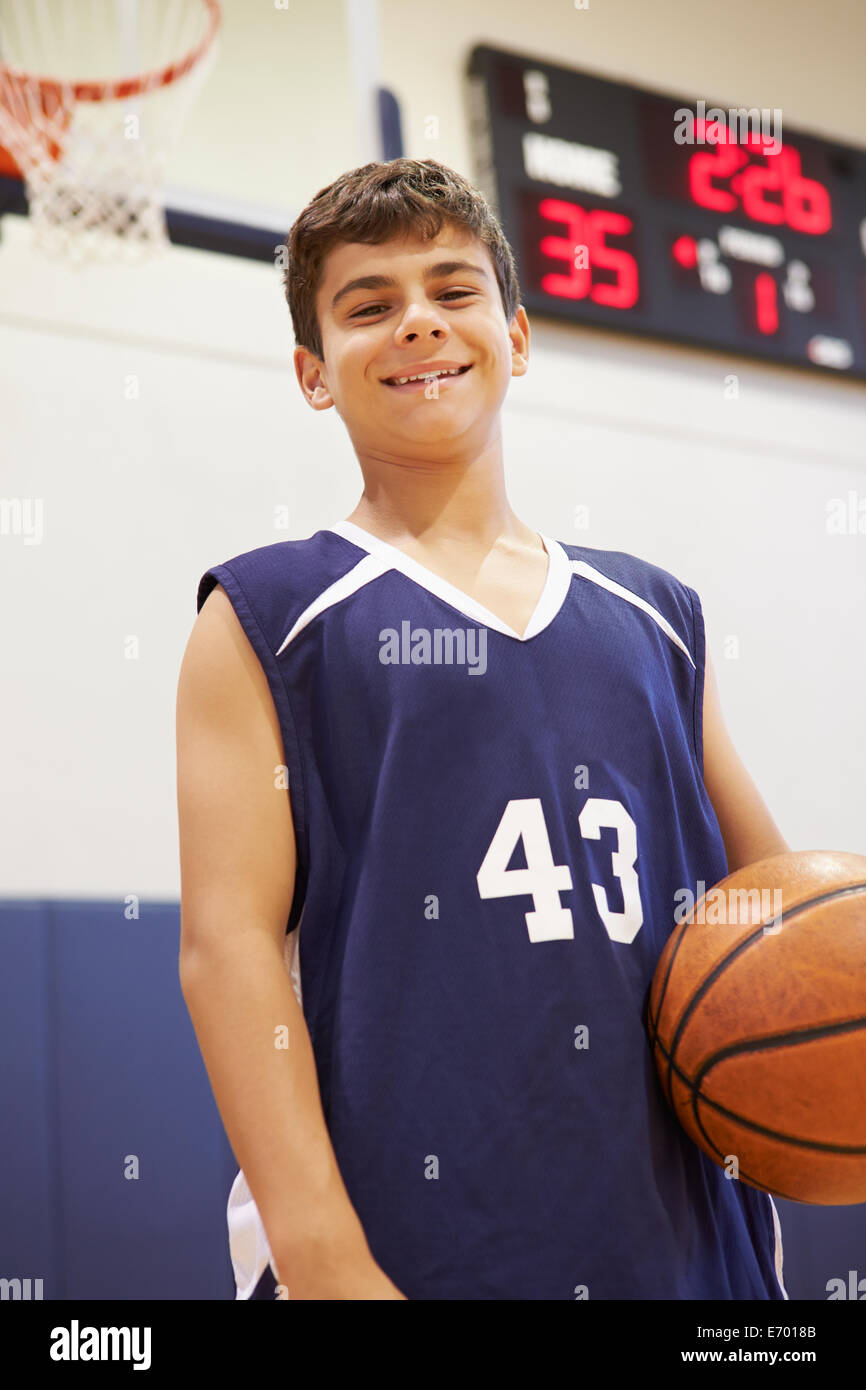 Portrait Of Male High School Basketball Player Stock Photo Alamy