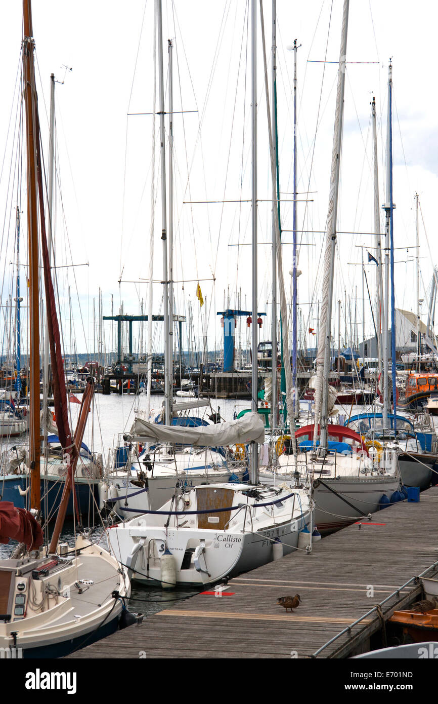 Boats at Lymington Harbour Stock Photo Alamy