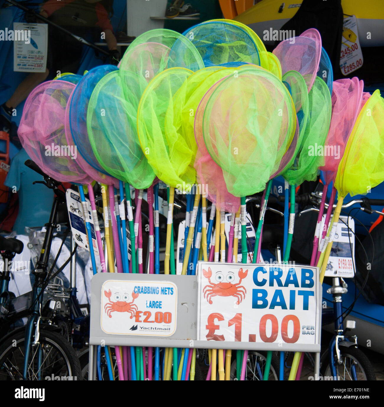 Crab bait and nets for sale Stock Photo Alamy