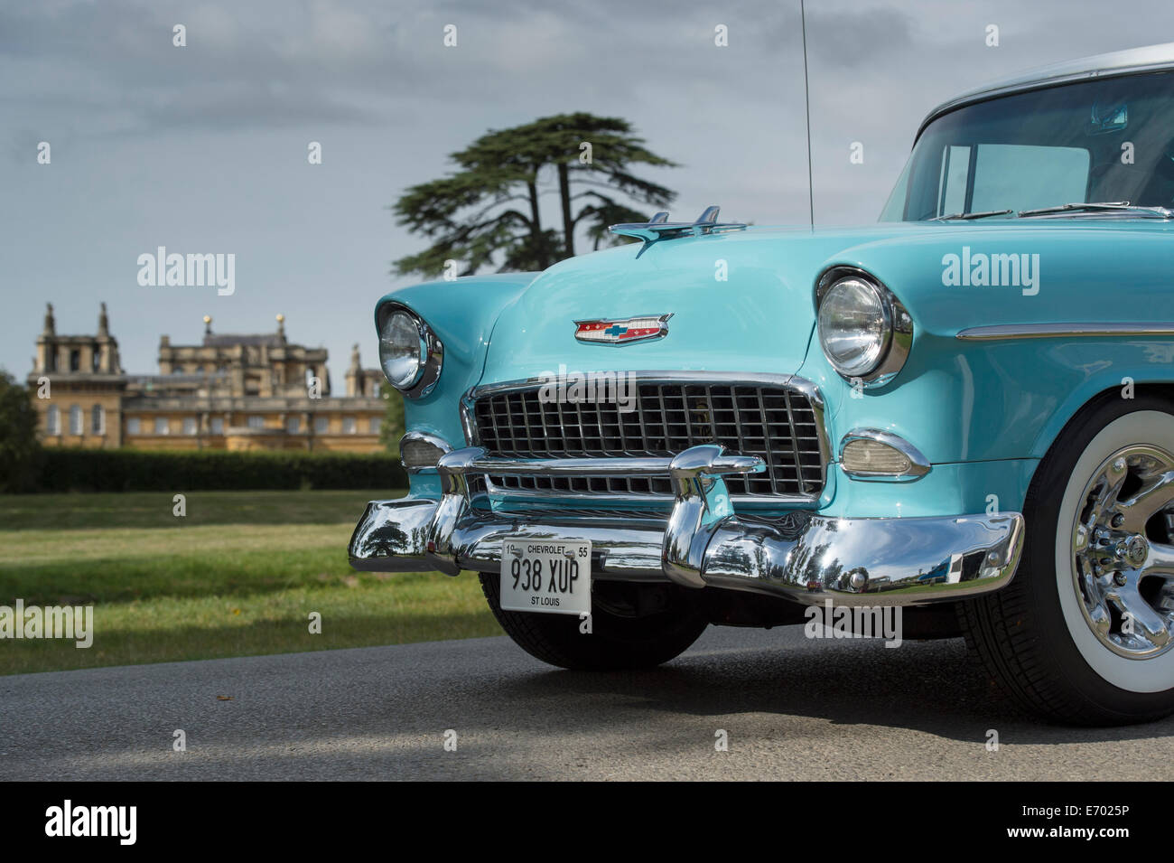 1955 Chevrolet Bel Air at Blenheim Palace Car show. Oxfordshire, England Stock Photo
