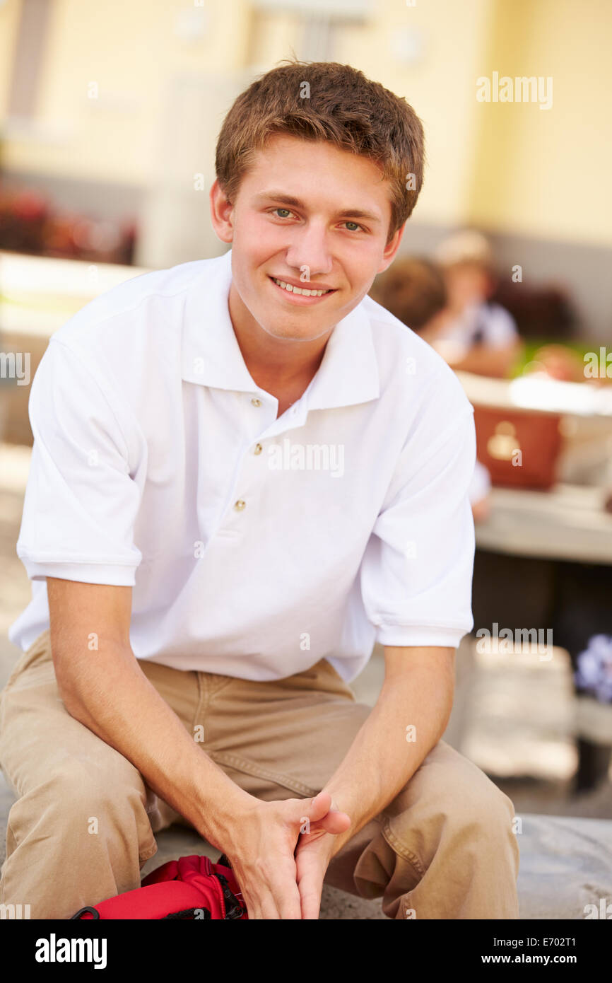 Portrait Of Male High School Student Wearing Uniform Stock Photo