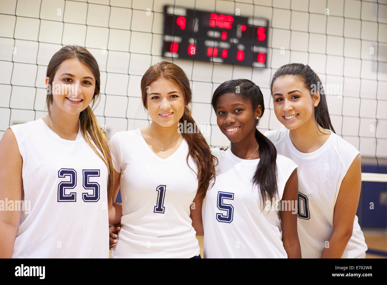 Members Of Female High School Sports Team Stock Photo
