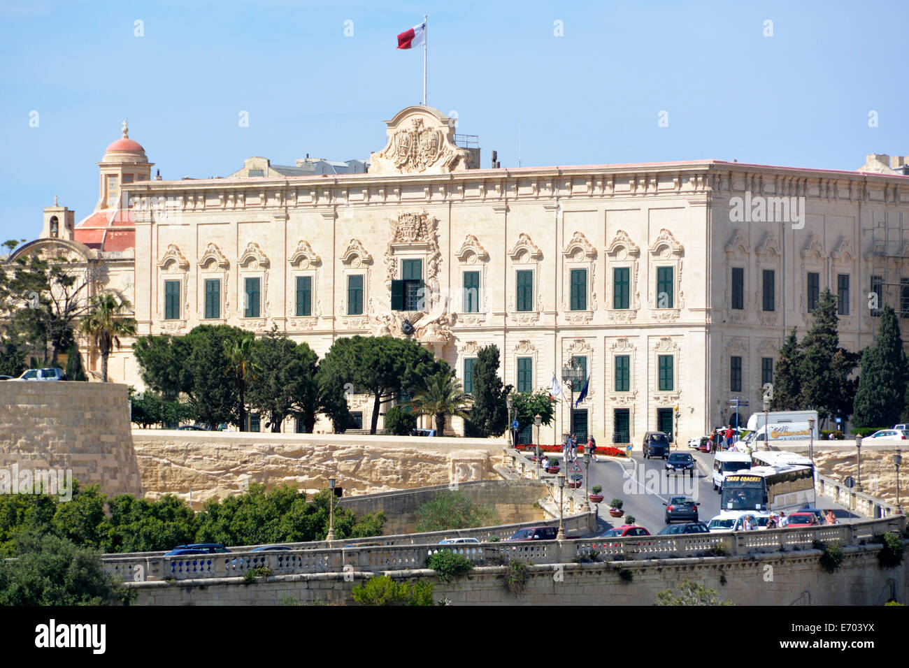 Auberge de Castile building in Castille Square Valletta houses the office of the Prime Minister of Malta Stock Photo