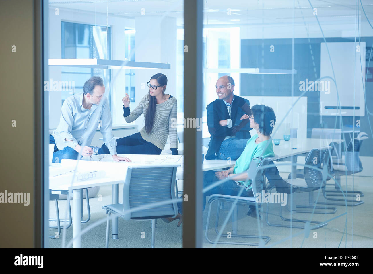 Group of business people having discussion Stock Photo