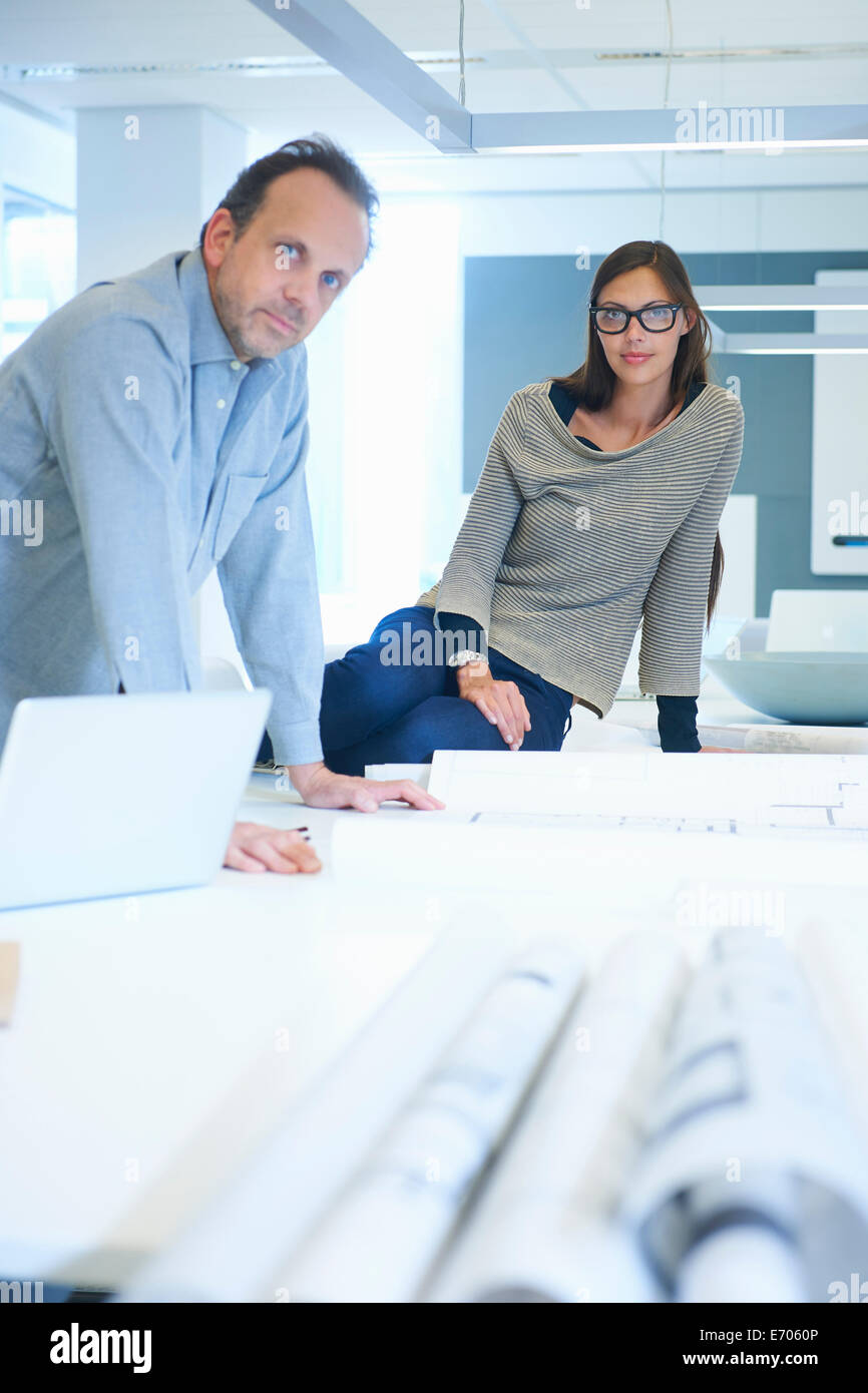 Portrait of two business people Stock Photo