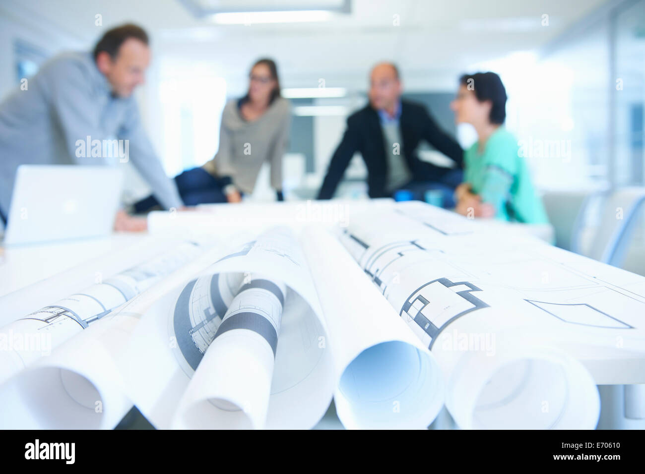 Group of business people discussing plans Stock Photo