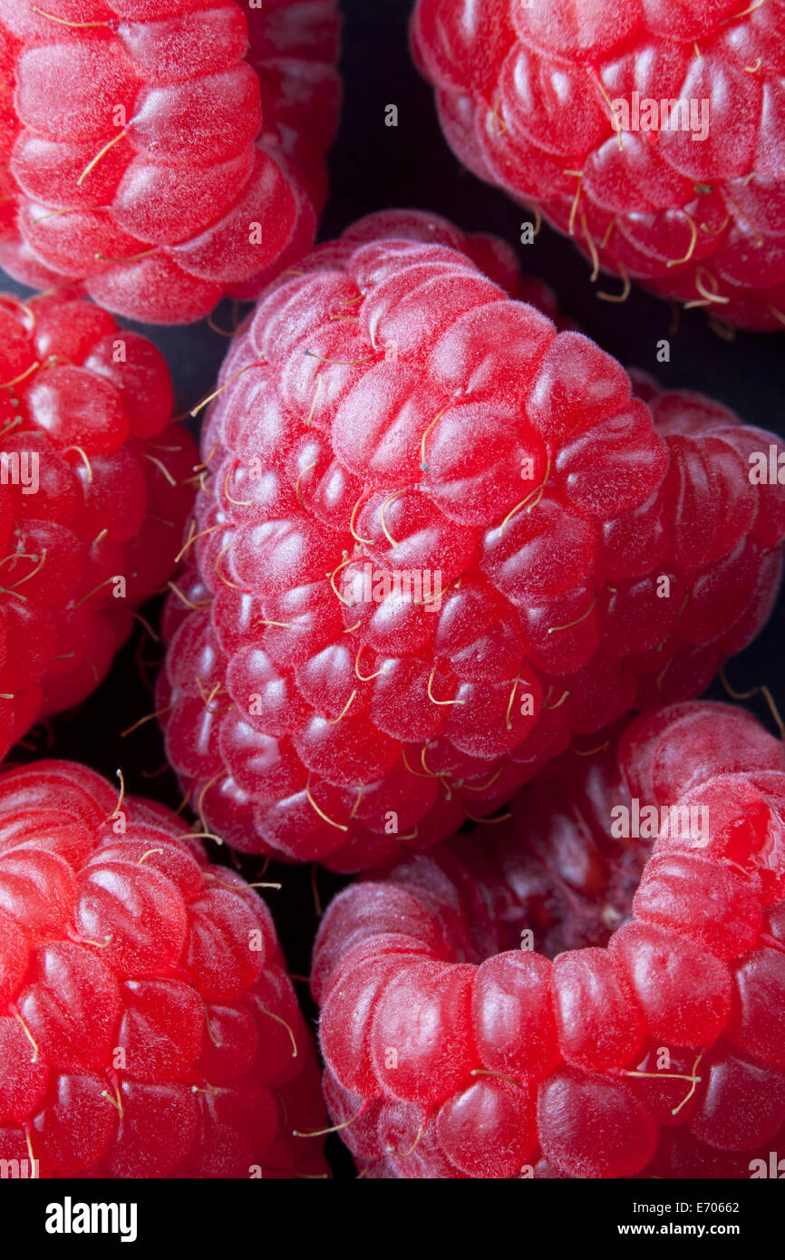 Close up of fresh raspberries Stock Photo