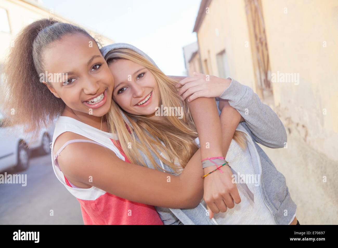 Teen Girls Hugging