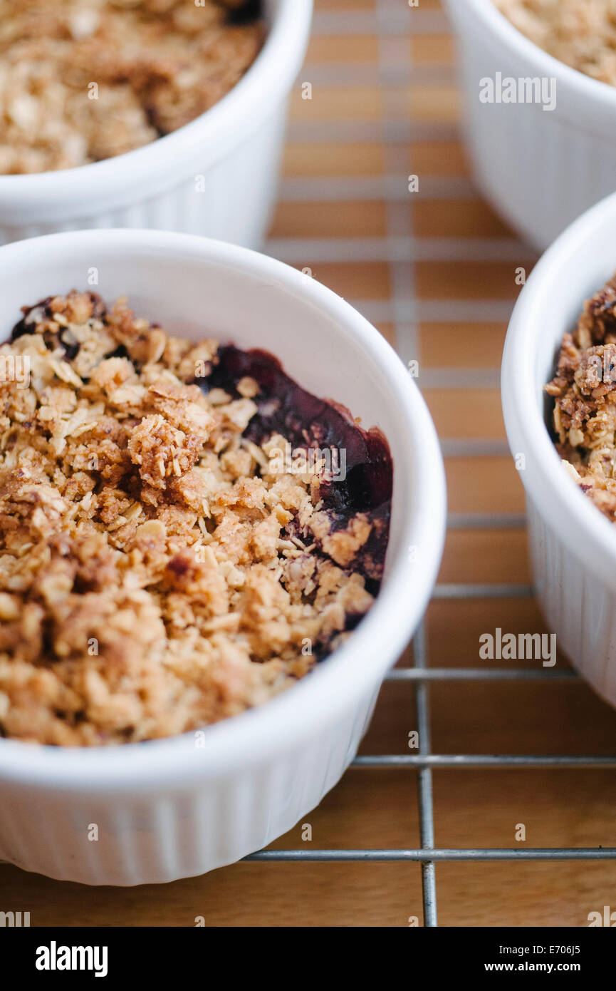 Fruit crumble in ramekin Stock Photo Alamy