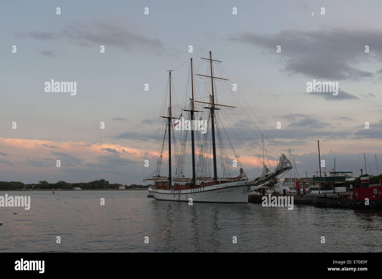 Old sailing ship docked at Toronto, Lake Ontario, Canada Stock Photo
