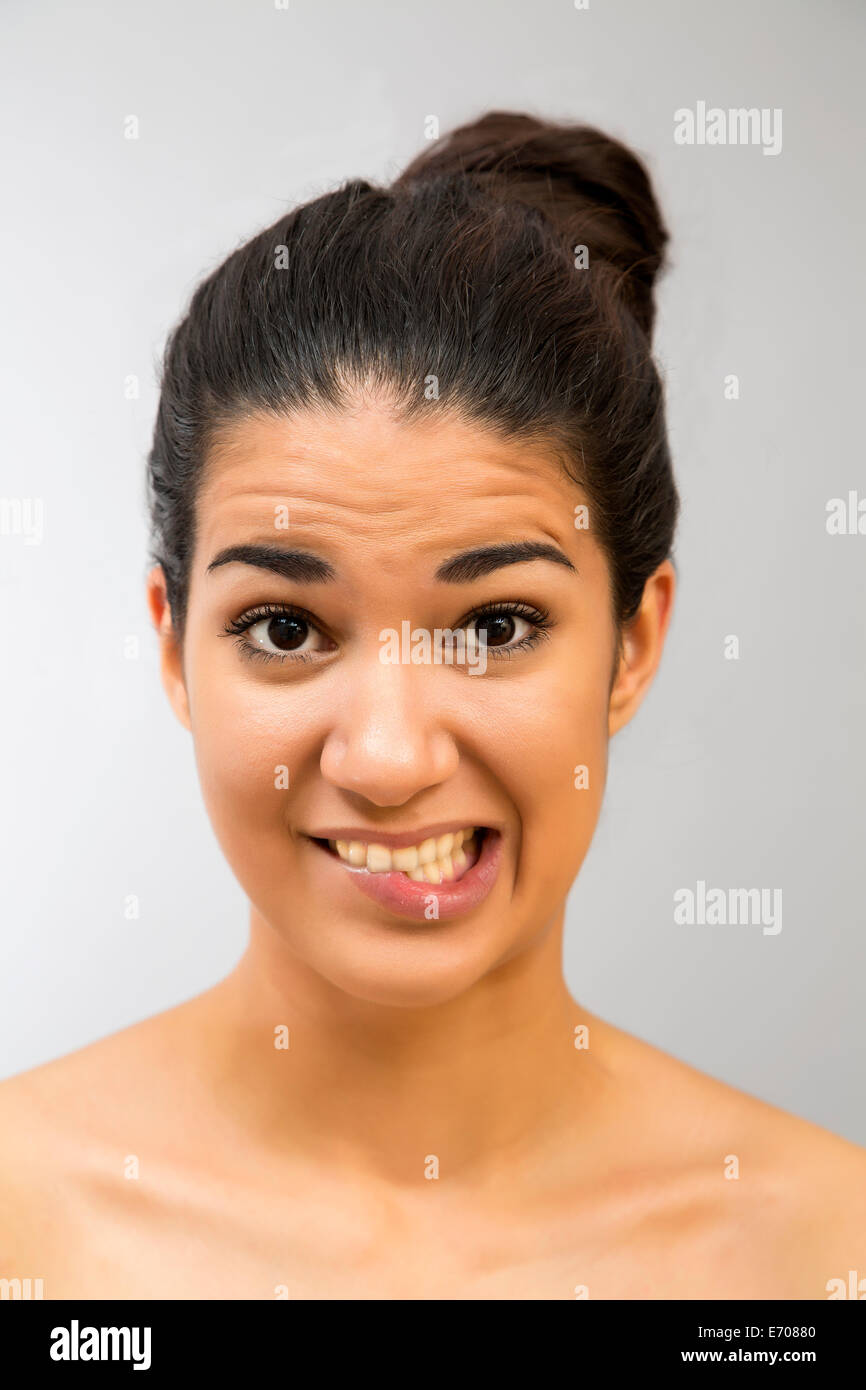 Portrait of the pretty young woman in the studio Stock Photo - Alamy