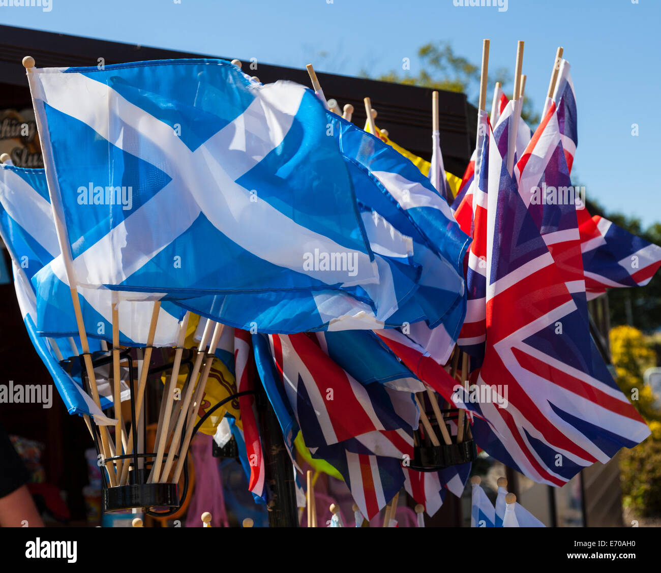 Flags of England and Scotland Stock Photo