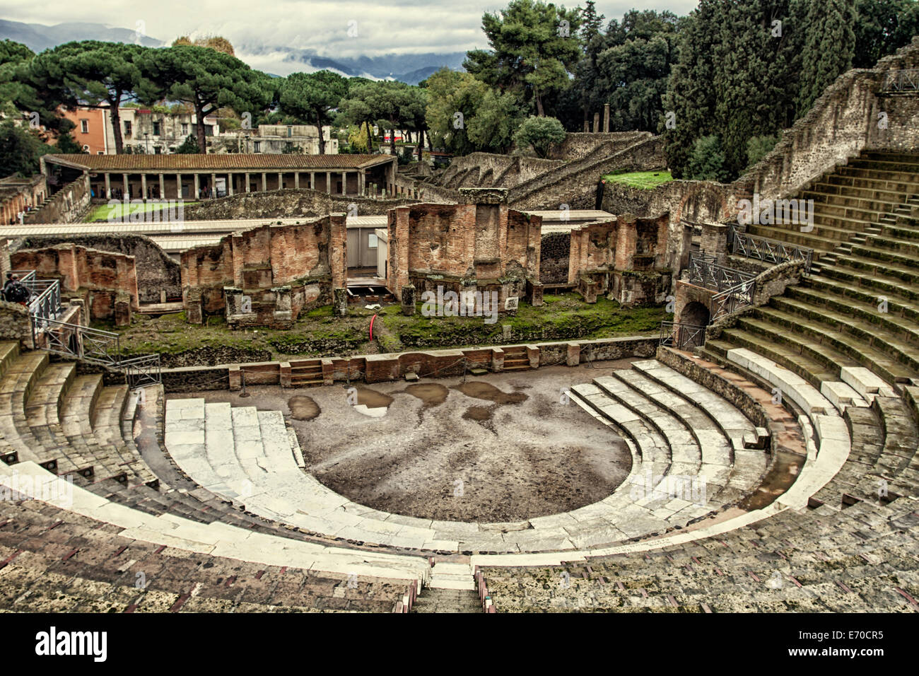 Ruins of a small amphitheater in Pompeii, Italy Stock Photo - Alamy