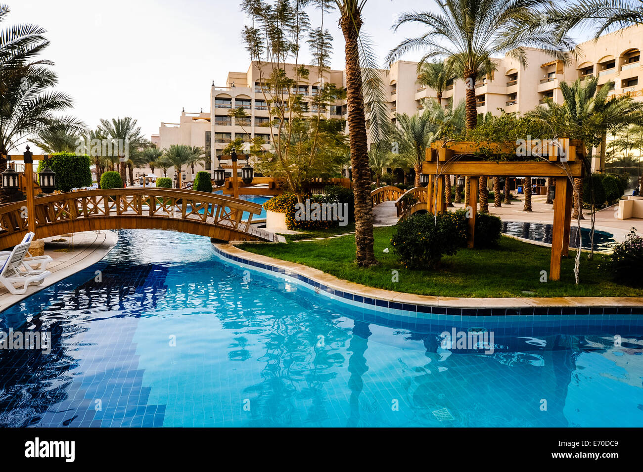 Aqaba is Jordan's only coastal city. View from Hotel Intercontinental. Stock Photo