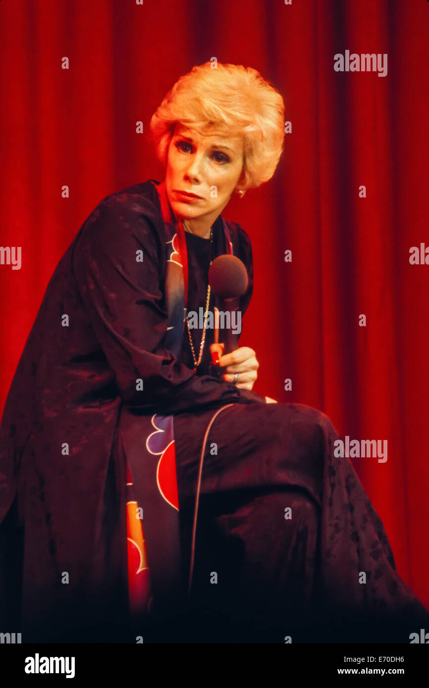 Joan Rivers, circa 1975, performing live standup comedy at Lancaster
