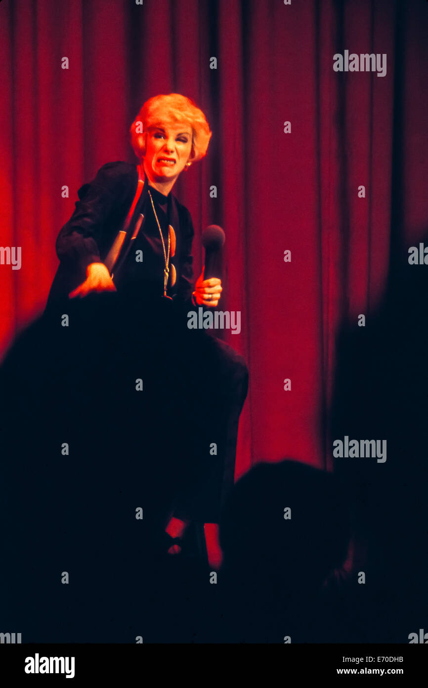 Joan Rivers, circa 1975, performing live standup comedy at Lancaster