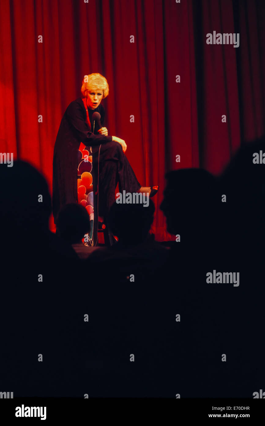 Joan Rivers, circa 1975, performing live standup comedy at Lancaster