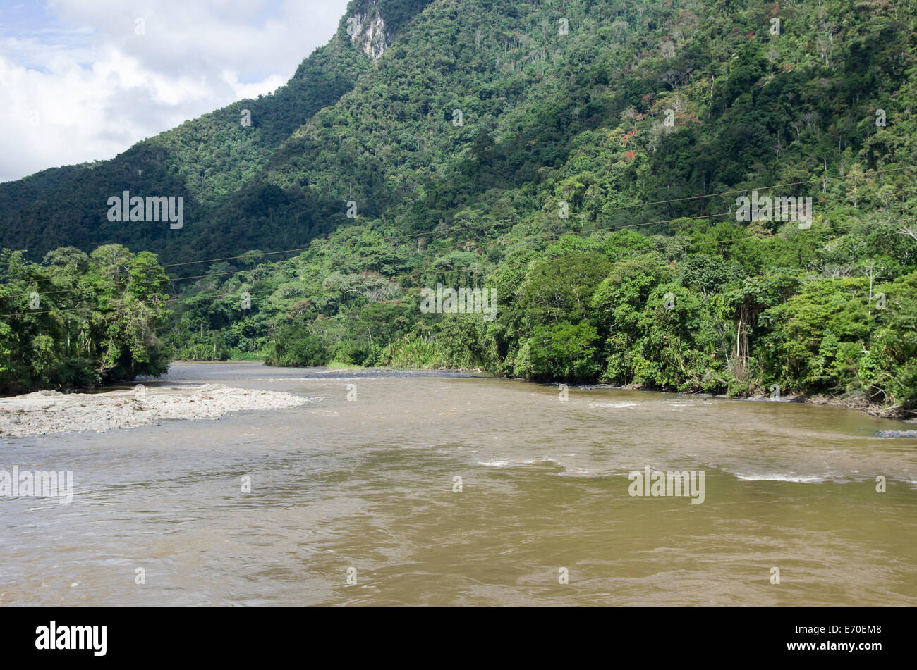 The Huallaga river in the National Park of Tingo Maria. Huanuco