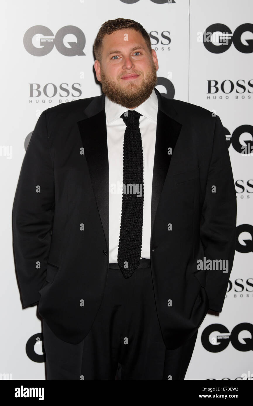 Jonah Hill arrives for the GQ Men Of The Year Awards 2014. Stock Photo