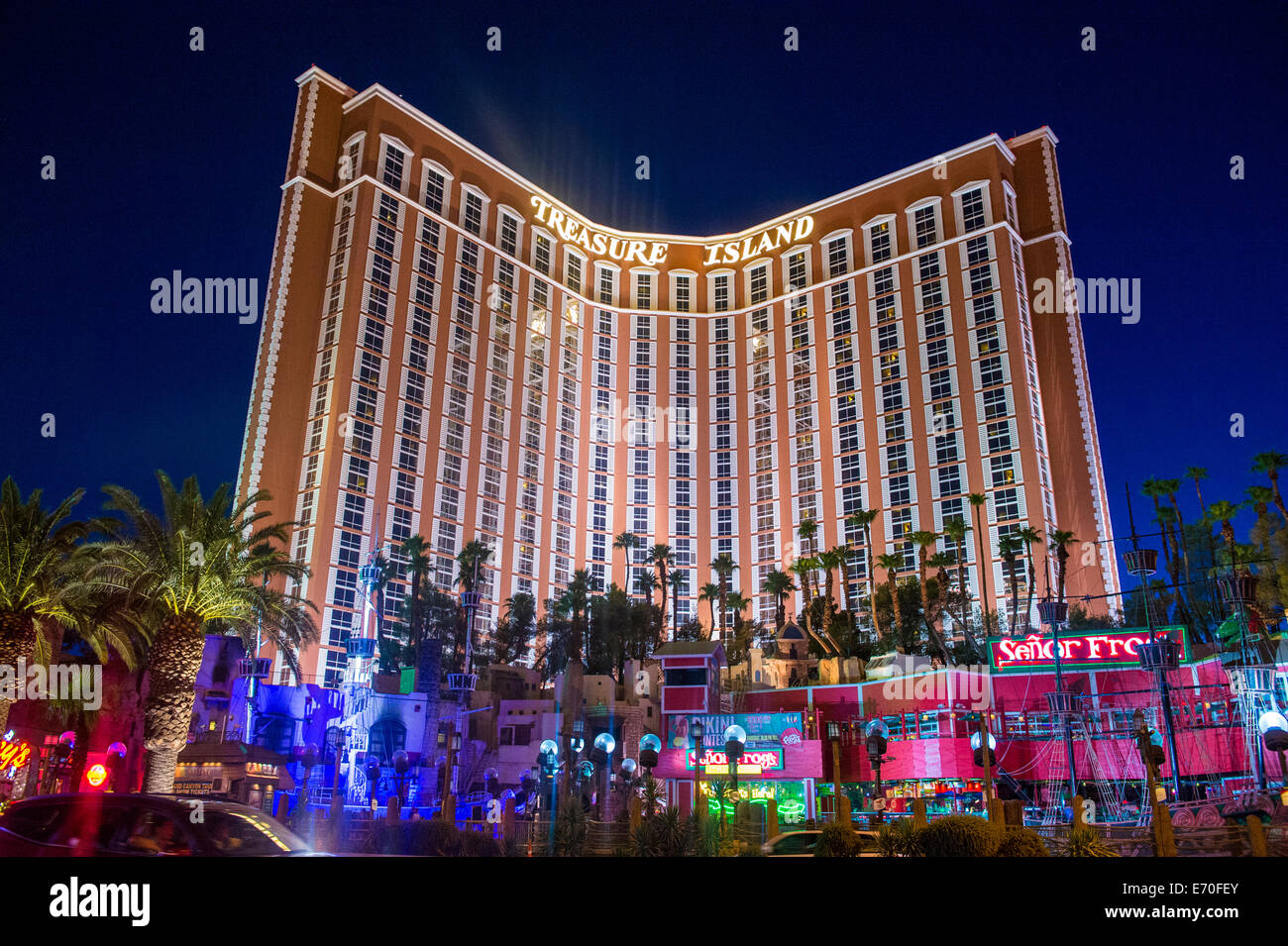 Treasure Island hotel and casino in Las Vegas. Stock Photo