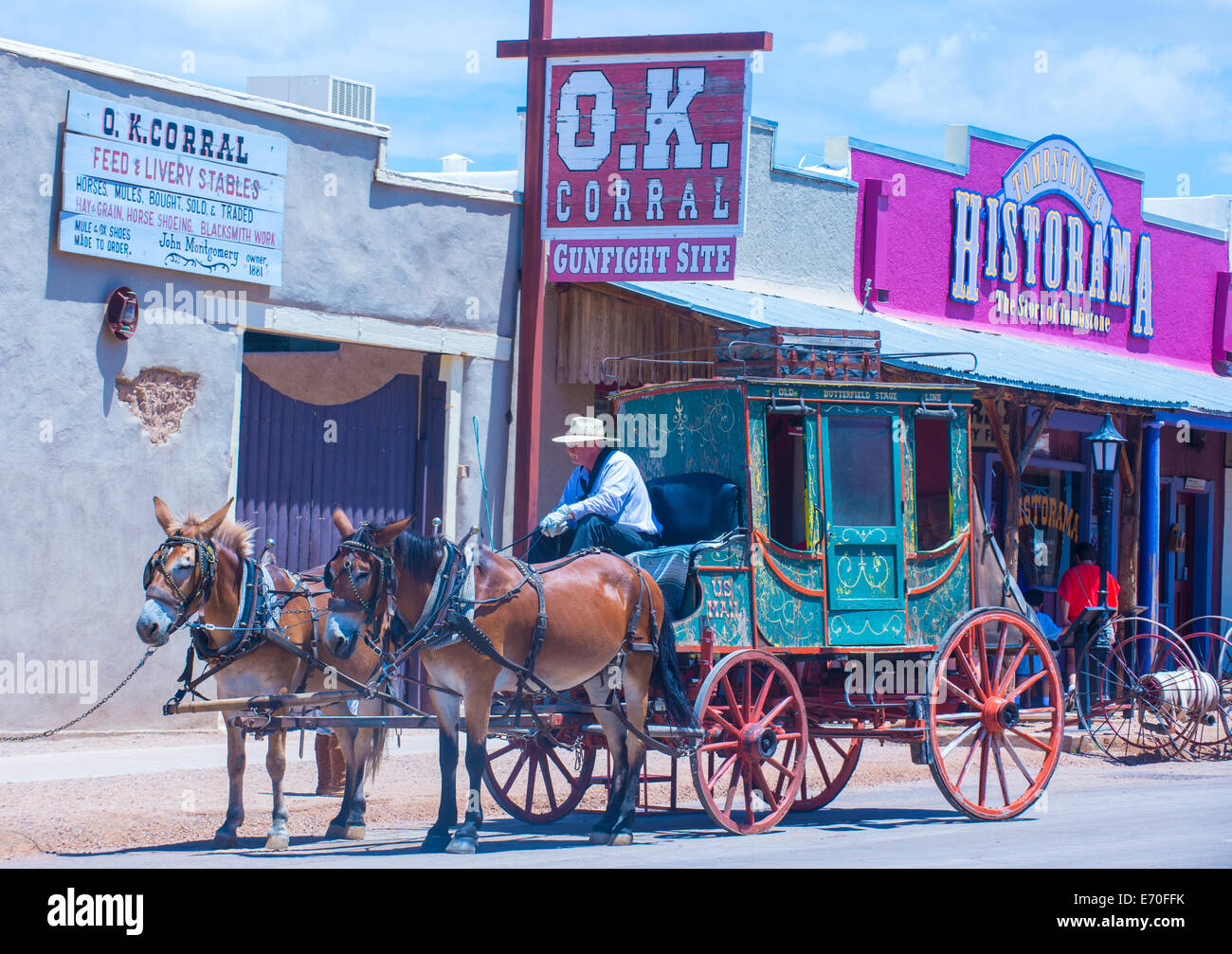 Horse drawn carriage ride in the main street of Tombstone , Arizona Stock Photo Alamy