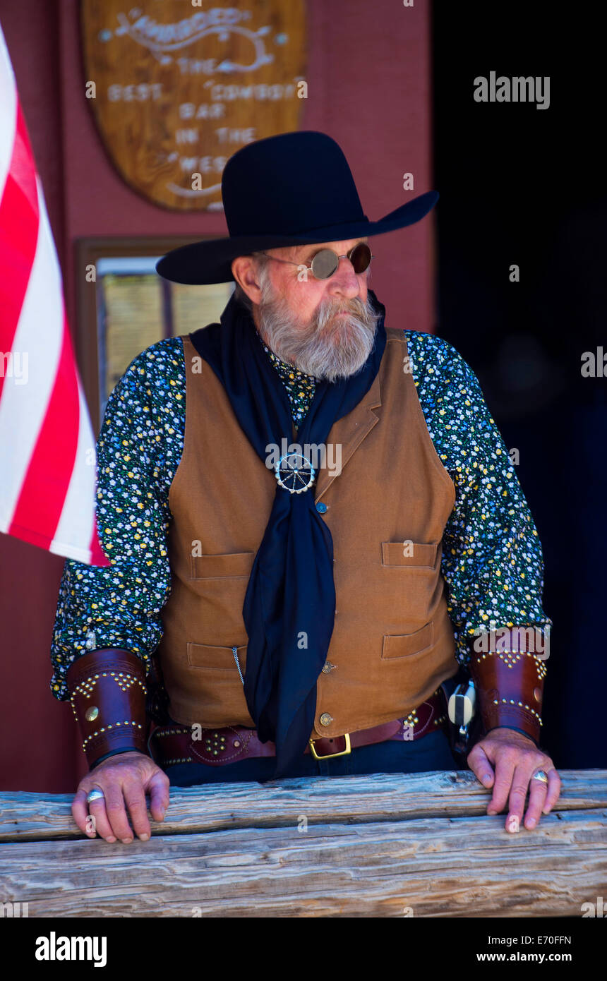 A participant in the Vigilante Days event in Tombstone , Arizona Stock Photo