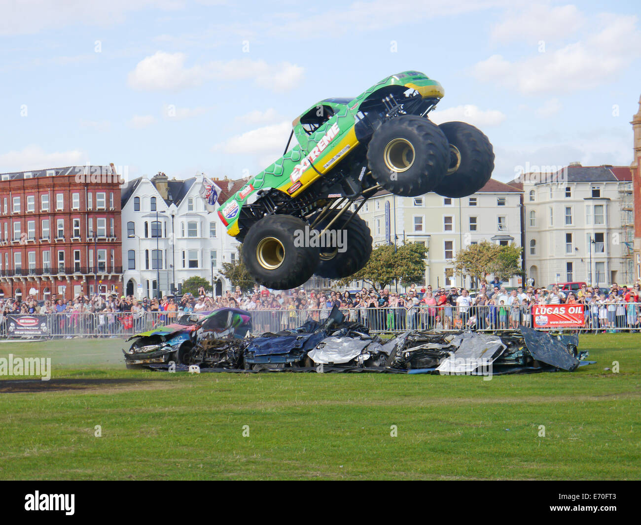 Monster truck crushing cars hires stock photography and images Alamy