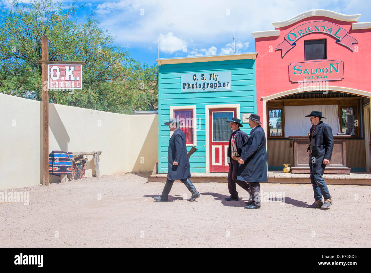 Actors takes part in the Reenactment of the OK Corral gunfight in