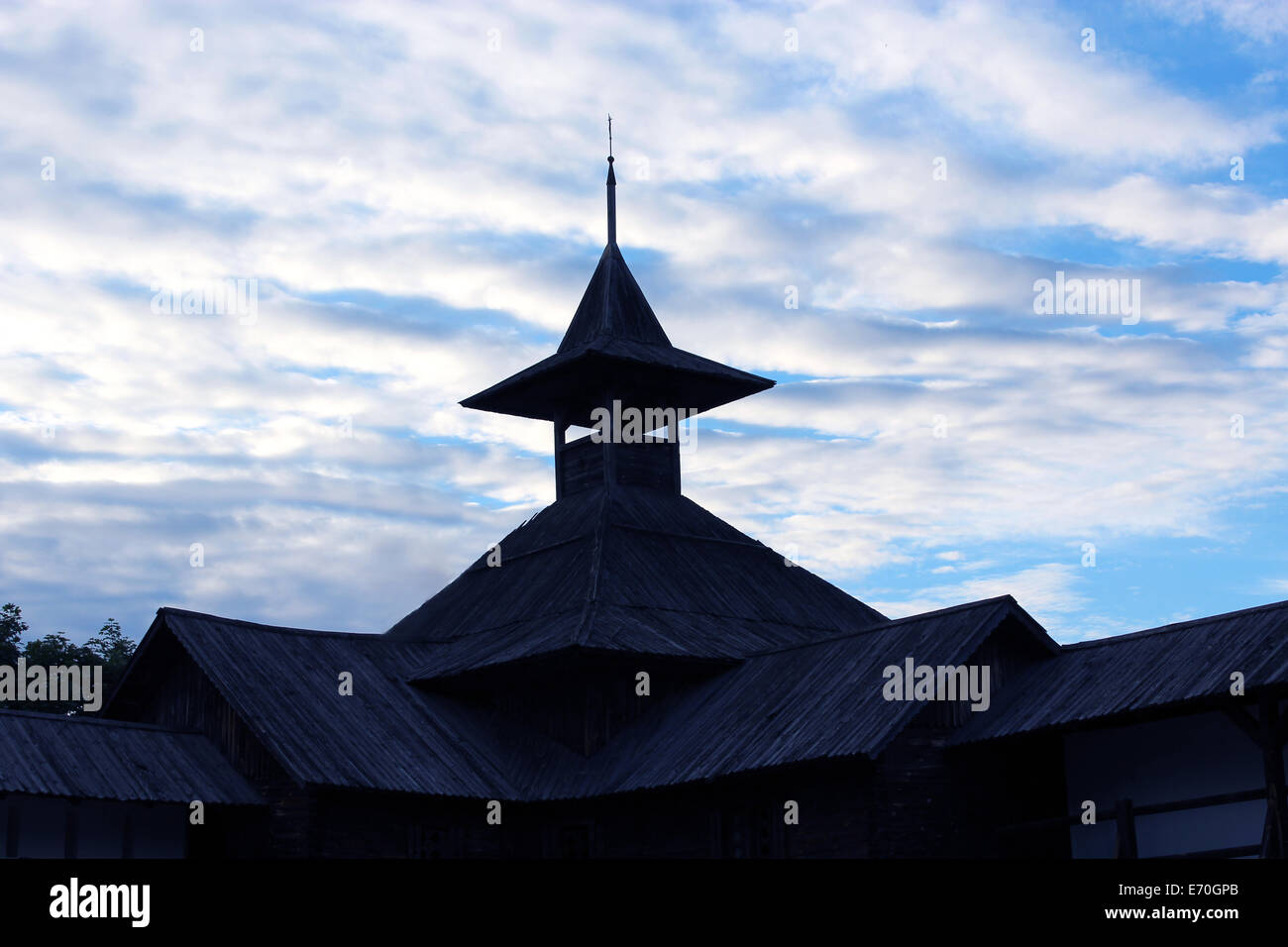 Architecture of ancient Slavonic tower in Novhorod-Severskyi Stock Photo