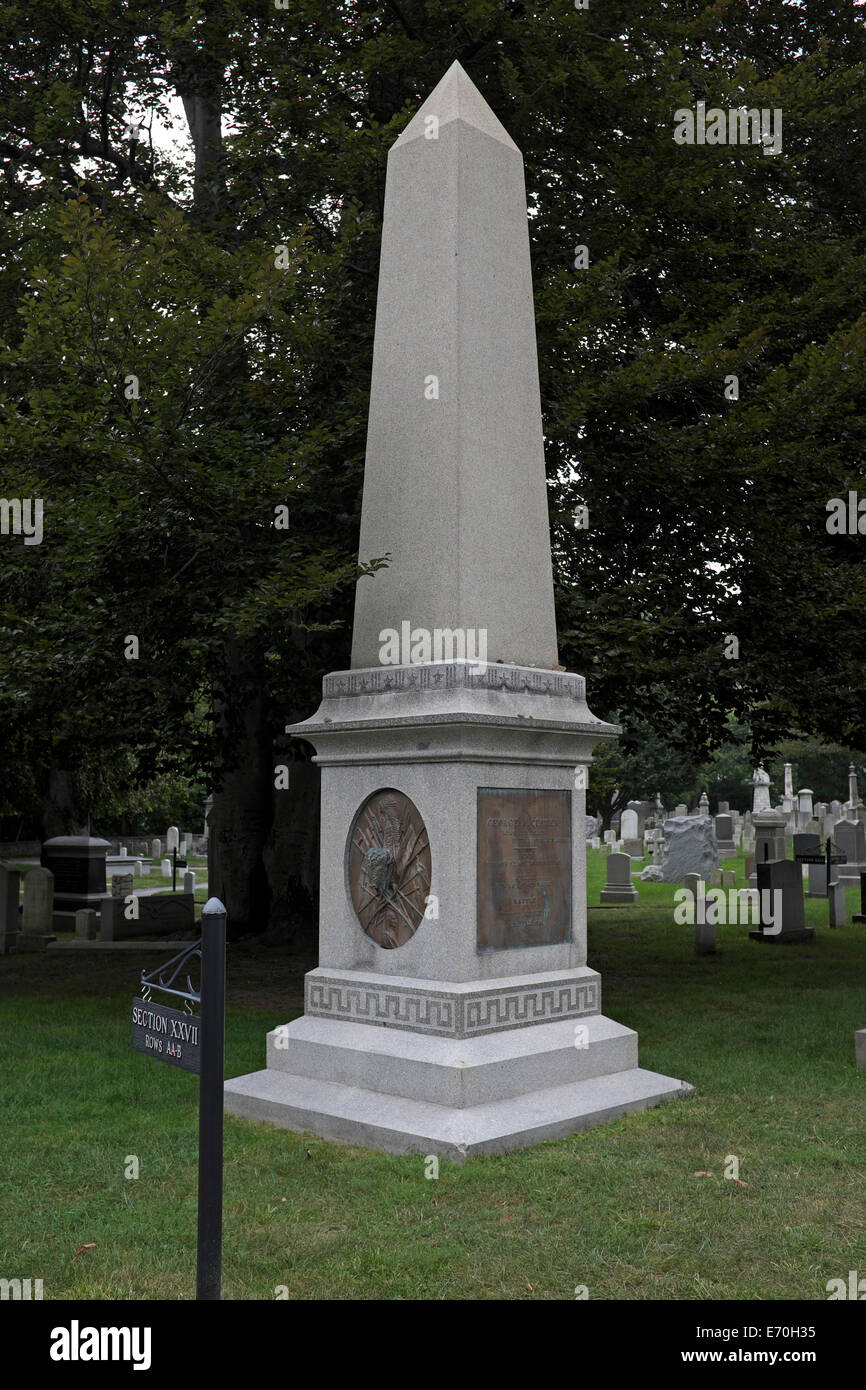 Grave of General George Armstrong Custer, 1839 - 1876, West Point Cemetery, New York Stock Photo
