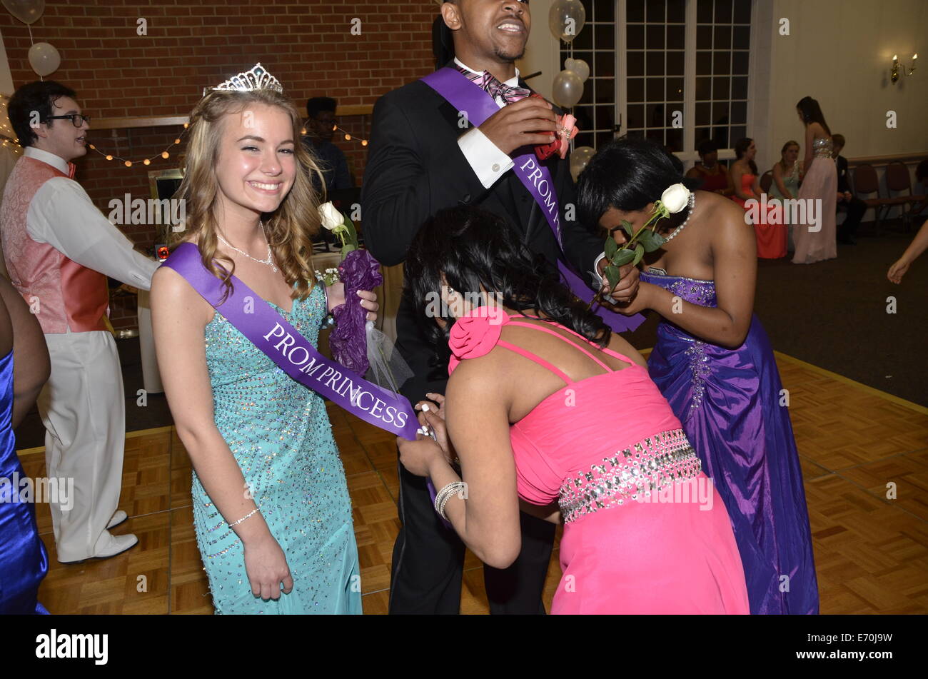 Prom princess at a high school prom Stock Photo