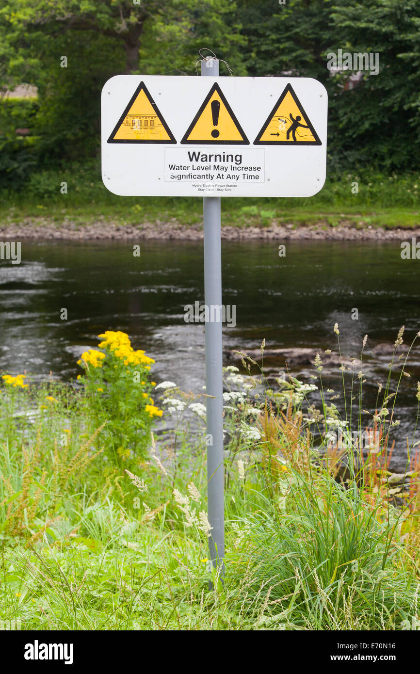 set-of-typical-open-water-swimming-warnings-near-a-dam-stock-photo-alamy