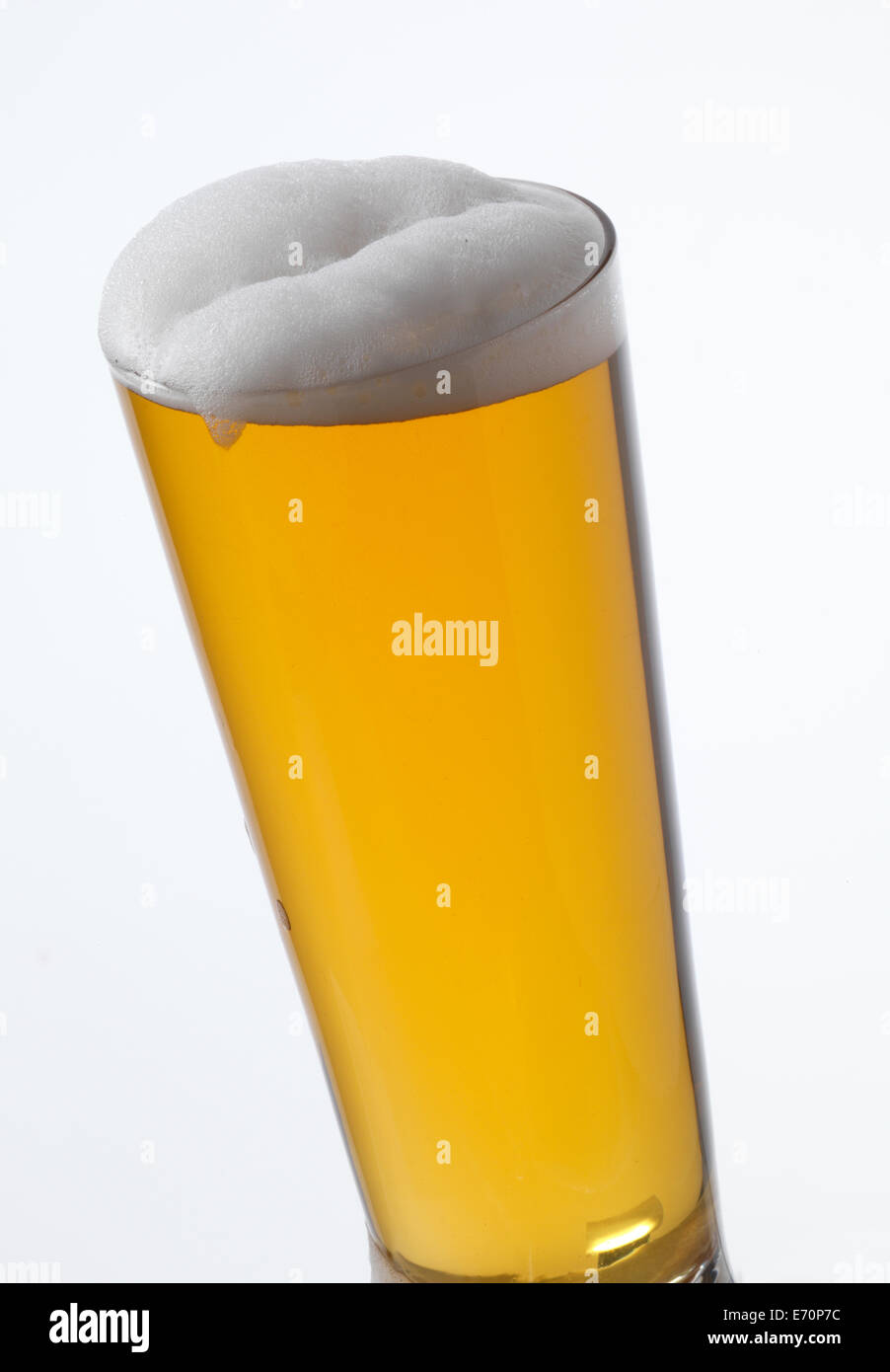 Glass of lager beer, white background Stock Photo Alamy