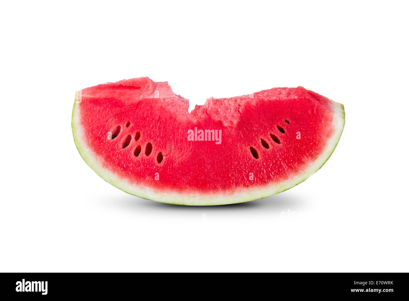 Close up view, slice of fresh watermelon, isolated on white background ...