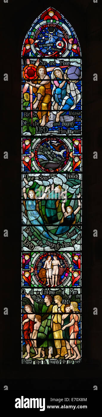 West window, North side. Holy Trinity Church, Casterton, Cumbria, England, United Kingdom, Europe. Stock Photo