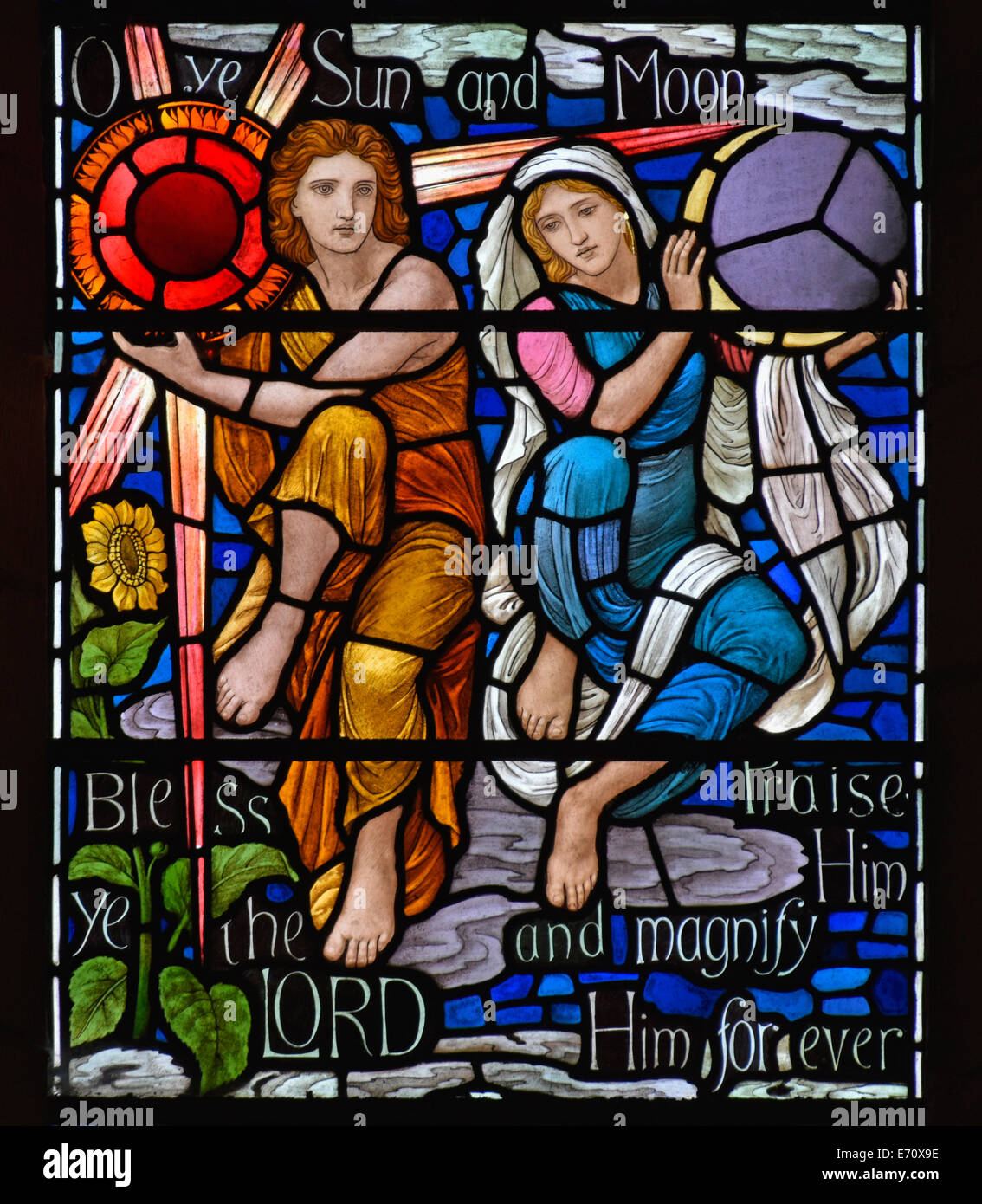Detail of West window, North side, Second section from top, Holy Trinity Church, Casterton, Cumbria, England, United Kingdom. Stock Photo