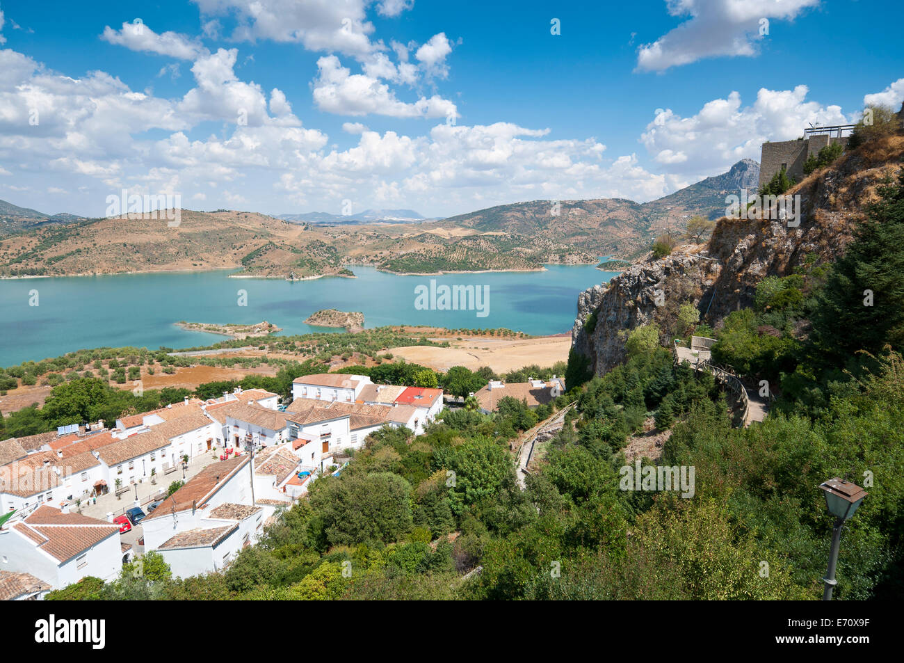 Views of Zahara – El Gastor Reservoir, from Zahara de la Sierra town ...