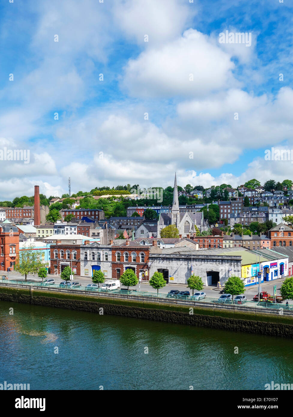 The North side of Cork viewed over the River Lee. Stock Photo